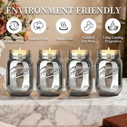 Scented Candle Smoke Gray Sands Scented, Classic 22oz Large Jar Single Wick Candle, Over 110 Hours of Burn Time, Perfect for Creating Relaxing Atmosphere (Sage and Sea Salt)