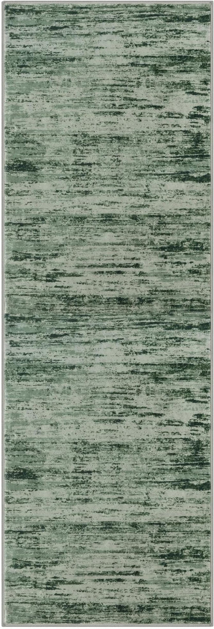 Modern Abstract Runner Rug 2x6, Forest Green Washable Kitchen Runner Non-Slip Soft Hallway Rug Runner Thin Print Faux Wool Carpet for Entryway Bedroom Laundry Room Indoor Home Decor