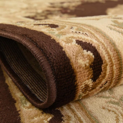 Rugs.com Chateau Collection Rug – 6 Ft Runner Brown Medium Rug Perfect for Hallways, Entryways