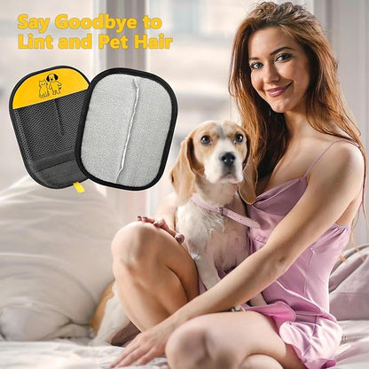 Pet Hair Removal Glove – Electrostatic Grooming Mitt for Dogs & Cats, Gentle Deshedding & Fur Removal Tool for Pets, Furniture, Car Seats, Clothing & Sofas, Reusable & Easy to Clean