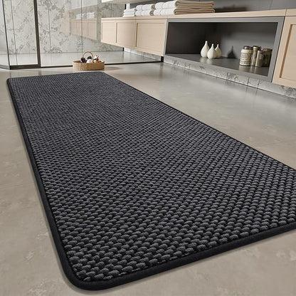 PADOOR-Bath Mat Runner-Super Absorbent Chenille Bathroom Mats-Rubber Backed Bath Mats for Bathroom Non Slip, Easy Clean Bathroom Runner Rugs Front of Bathtub,Shower Room,Sink-24×48
