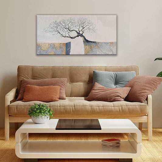 Suconvng Modern Canvas Wall Art Decor Print Paintings Tree Of Life Landscape Painting Motivational Wall Decor Prints Picture For Bedroom Office Home Kitchen Artwork Ready To Hang 20" × 40"