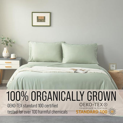 Bella Coterie Luxury Bamboo Viscose Split Top King Size Sheet Set | 100% Organically Grown | Ultra Soft | 34" Split | Cooling for Hot Sleepers | 18" Deep Pocket [Sea Glass]