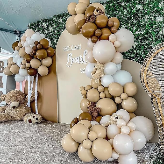 PartyWoo Brown Balloons 50 pcs 12 Inch Coffee Brown Boho Neutral Balloons for Wedding Baby Shower Gender Reveal Safari Jungle Graduation Birthday Party Decorations Brown-F09