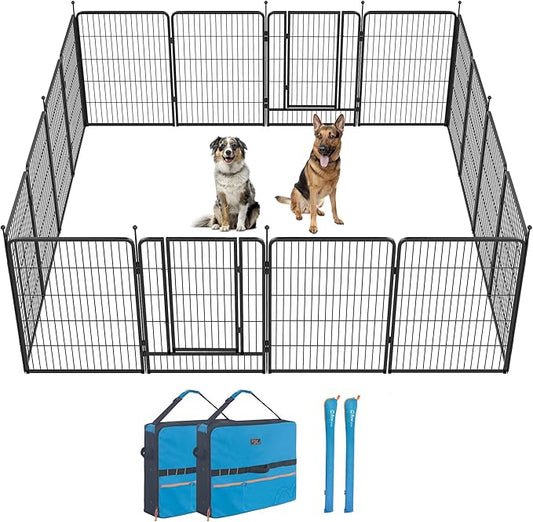 FXW Instant Unleashed Dog Playpen, Portable Pet Fence for Outdoor, RV Trips, and Camping, 40 inch, 16 Panels for Medium and Large Dogs with Playpen Storage Bag (2 Pack│Patented