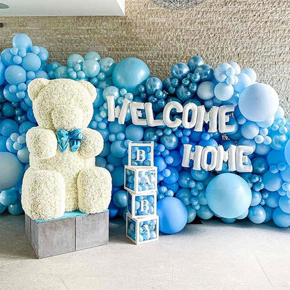 PartyWoo Light Blue Balloons 50 pcs 12 Inch Pearl Baby Pastel Sky Aqua Blue Balloons for Graduation Baby Shower Gender Reveal Weddings Under the Sea Birthday Party Decorations Blue-Z02