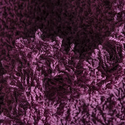 Unique Loom Solid Shag Collection Area Rug (5' 1" x 8' Oval, Eggplant Purple)