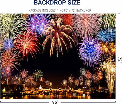 Allenjoy 8x6ft 2026 New Year Backdrop Annual Countdown NYE Shining Bokeh Fireworks Family Party Supplies Holiday Festival Decoration Celebration Photoshoot Props Photography Background Booth Banner