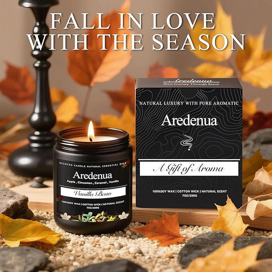 Odor Eliminating Candles | Vanilla Bean Scented Soy Candle for Home, Air Freshening & Cozy Vanilla Scent, Relaxing Home Scented Candles, Cozy Winter Candle Gift for Women & Men