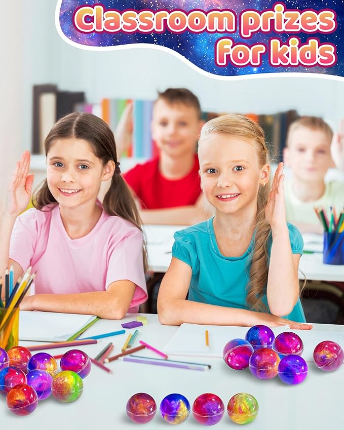 24 Pack Galaxy Slime Party Favors, Non-Sticky, Stress Relief Treasure Box Toys for Classroom Prizes, Valentines Day Student Gifts Goodie Bags Stuffers for Kids Boys Girls 4-8, 8-12
