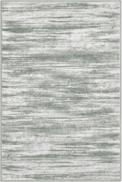 KOZYFLY Modern Abstract 3x5 Area Rug Washable Bedroom Rug Grey Green, Throw Entry Mat Non-Slip Stain Resistant Carpet Dining Room Rug with Soft Low Pile for Living Room Kitchen Bath Office