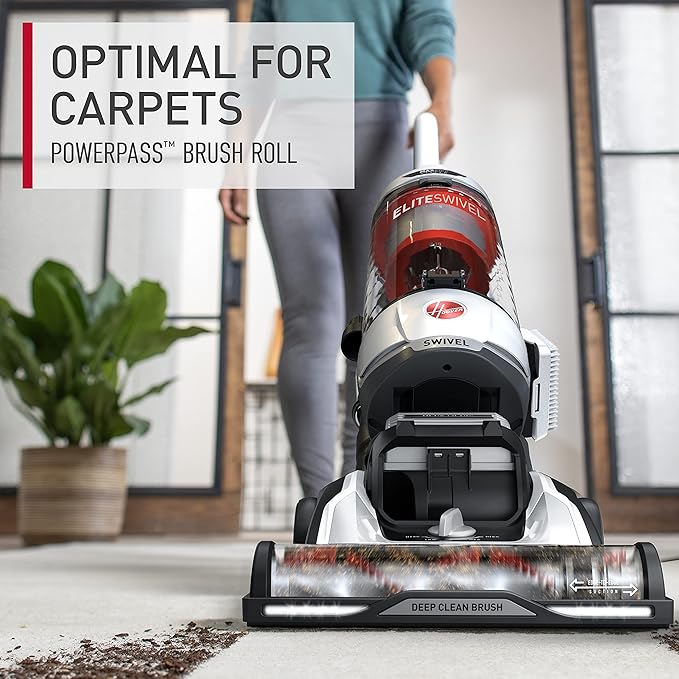 Hoover MaxLife Elite Swivel Vacuum Cleaner, Bagless Upright Vac, HEPA Media Filtration, MaxLife System, WindTunnel Technology, Corded Vacuum Cleaners for Home Use