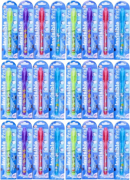 Invisible Ink Pen 24Pcs Spy Pen with UV Light Magic Marker Kid Pens for Secret Message and Birthday Party,Writing Secret Message for Easter Day Halloween Christmas Party Bag Gift