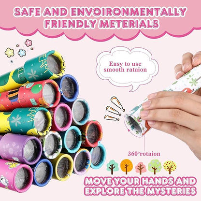 Jerify 100 Pcs Classic Kaleidoscopes Bulk Kids Birthday Party Favor Educational Kaleidoscope Toy Return Gift Retro Goody Bag Fillers for School Classroom Carnival Prizes, Random Pattern