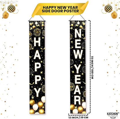 KatchOn, XtraLarge Happy New Year Banner - 72x12 Inch | Porch Banner for New Years Eve Party Supplies 2026, Nye Decorations 2026 | Happy New Years Decorations 2026 | Nye Decor 2026