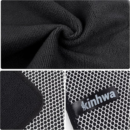 KinHwa Kitchen Washcloths for Dishes Absorbent Microfiber Dish Cloths Quick Dry Dish Rags with Poly Scour Scrub Side Ideal for Kitchen Cleaning (Black, 7inchx7inch 18 Pack)