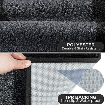Machine Washable (24" x 36"+ 24" x 60"') Kitchen Rugs Set of 2, Non Slip Kitchen Mats for Floor, Absorbent Entrance Runner Rugs for Bedroom, Hallway, Bathroom, Door (Roll Packing)