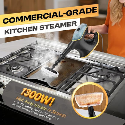 10S Instant Heat Steam Cleaner for Home with Constant Spray & Safety Lock, Natural & Pressuried Steamer for Deep Cleaning, Multipurpose Handheld Steam Cleaner with 9 Tools for Car/Kitchen/Grease/Tiles