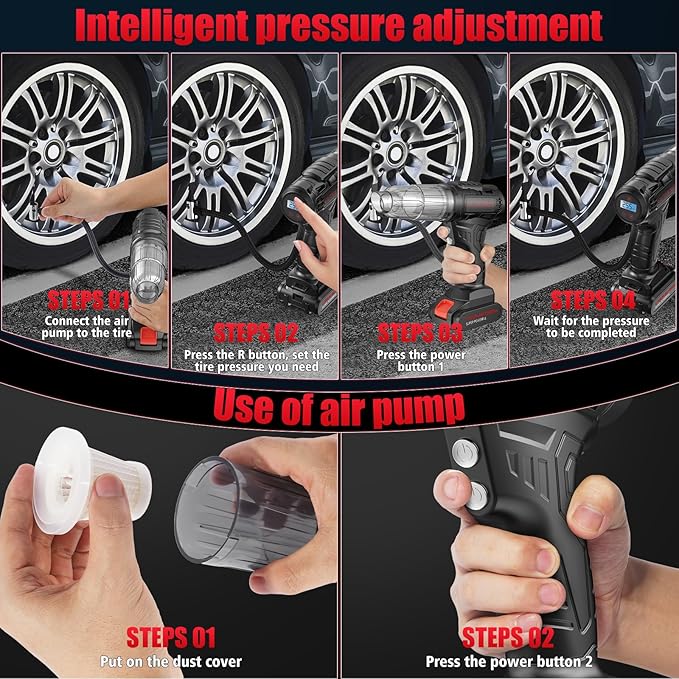 Car Vacuum Portable Cordless, 40,000Pa High Power Dust Buster, Rechargeable Battery Powered Vacuum Cleaners for Office,Home, Car, Pet Hair, Keyboard, Black