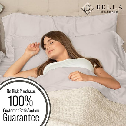 Bella Coterie Luxury Bamboo Viscose Twin XL Size Sheet Set | 100% Organically Grown | Ultra Soft | Cooling for Hot Sleepers | 18" Deep Pocket [Dune]