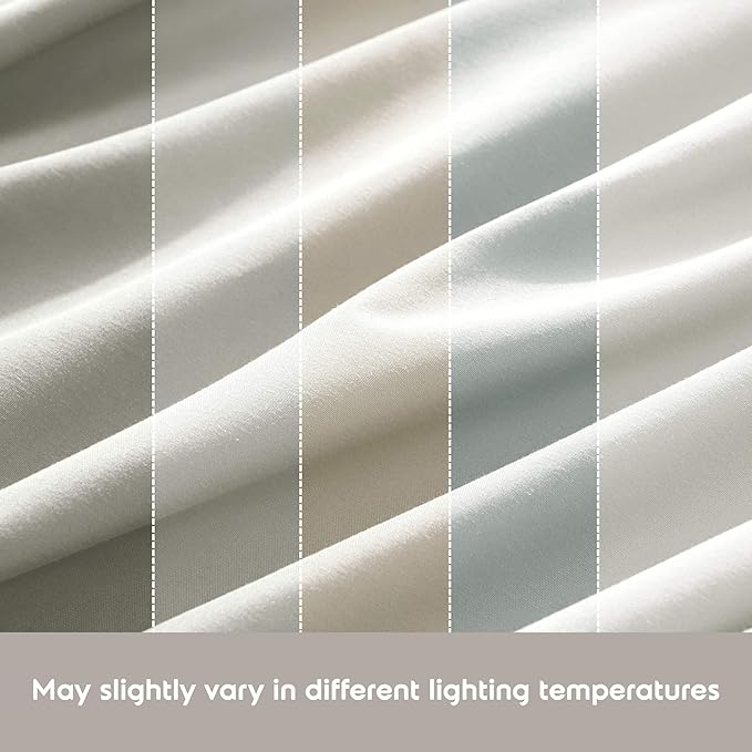 Nestl Bed Linen Set - Short Queen 4Piece Sheet Set, Microfiber, Off White, Lightweight, Breathable, Wrinkle Free