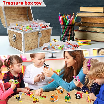 20pcs Animal Mini Building Blocks Valentine Party Favor for Kids Return Gifts Birthday Goodie Bag Stuffer Class Prize Box Toys Small Bulk Pinata Filler End of School Year Gift Boy Girl 4-8 8-12