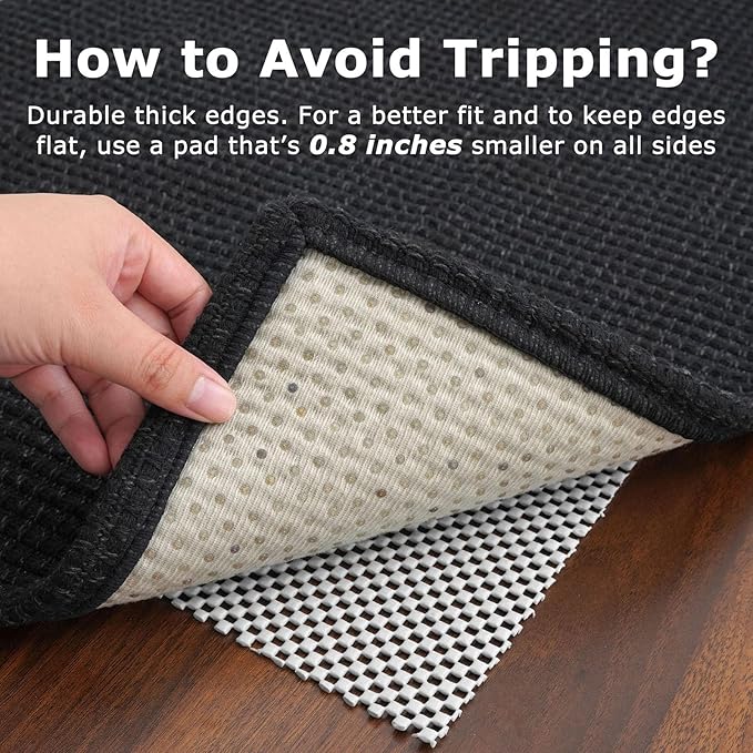 KOZYFLY Runners for Hallways 3x10 ft Washable Kitchen Runner Non Slip Rubber Backed Hallway Rugs Cotton Entryway Runner Rug Floor Carpet for Indoor Hall, Backdoor, Kitchen, Black/Dark Grey