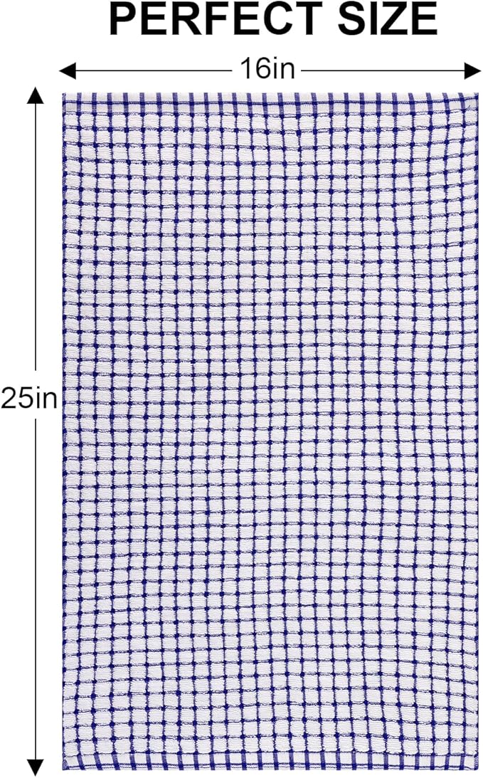 Kitinjoy Cotton 12 Pack Terry Kitchen Towels, 16 x 25 Inches Super Soft and Absorbent Dish Towels, Quick Drying Hand Towels for Kitchen Drying, Multiple Colour