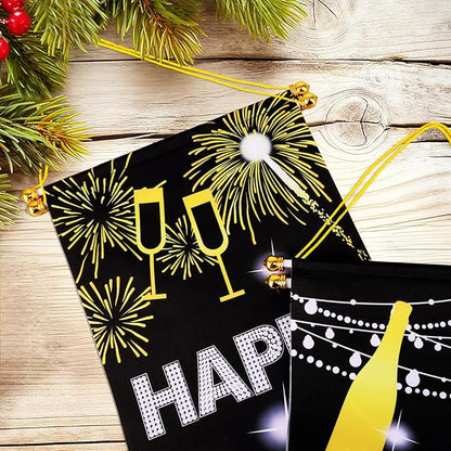 Upgraded, Ideal New Years Eve Party Supplies 2026, 300D Premium New Year Banner, Large 71x12in (with 2pcs Golden hanging rod) (Classic Diamond Style Design) HD Printing, Perfect for NYE Decorations
