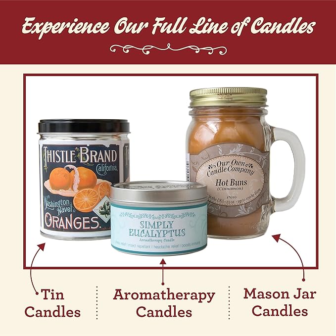 Our Own Candle Company, Mulled Cider Scented Mason Jar Candle, 100 Hour Burn Time,13 Ounces