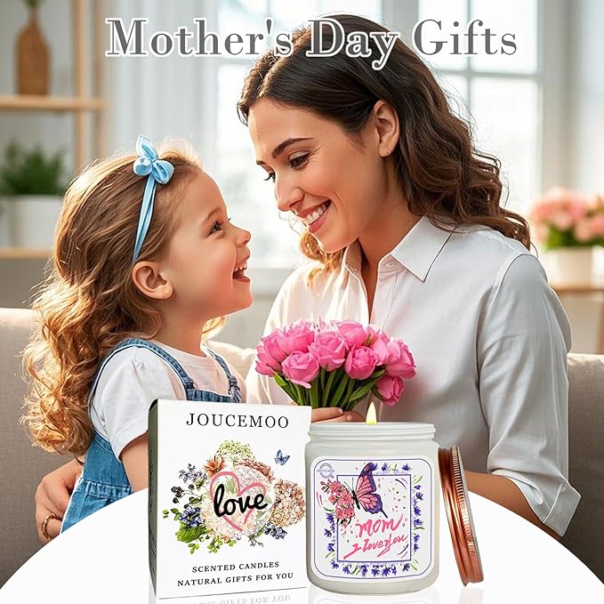 Christmas Gifts for Mom, Lavender Eucalyptus Scented Candles for Home Scented, Soy Wax Aromatherapy Candle, Non Toxic, 50 Hour Long Burning, Birthday Thanksgiving Gift for Mom Mother