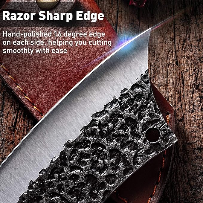 Upgraded Huusk Kitchen Chef Knife Viking Knife with Sheath Japanese Forged Japan Knives Boning Knife