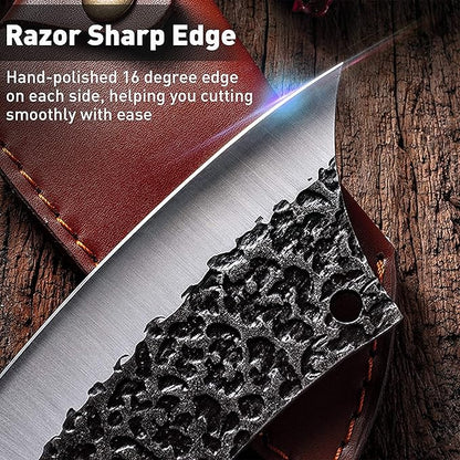 Upgraded Huusk Kitchen Chef Knife Viking Knife with Sheath Japanese Forged Japan Knives Boning Knife