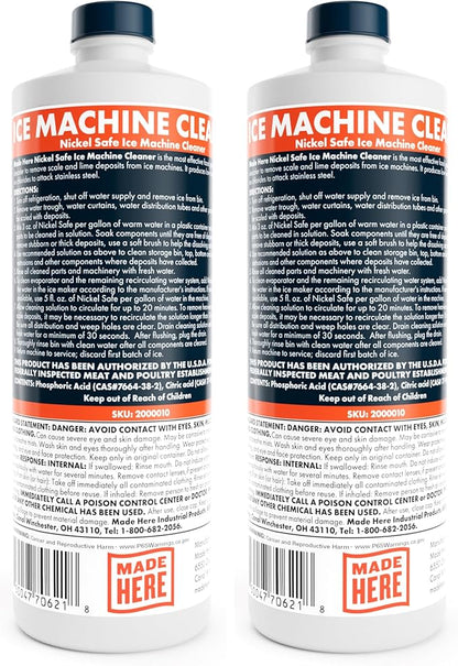 Nickel Safe Ice Machine Cleaner and Descaler16 oz 2-Pack