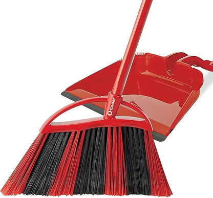 O-Cedar One Sweep Broom with Step-On Dustpan | Remove 99% with One Sweep | Lightweight Quiet Cleaning Tool | Ideal for Pet Owners