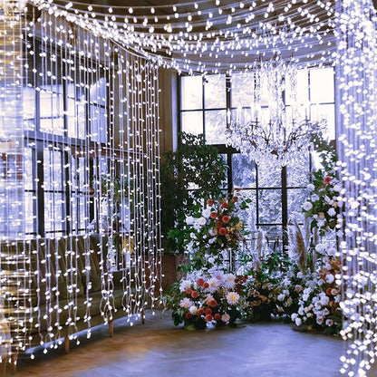 JMEXSUSS 168FT 600 LED White String Lights Outdoor Waterproof with Remote Indoor Christmas String Lights Cool White Christmas Tree Lights Plug in for Room Wedding Holiday Christmas Decorations