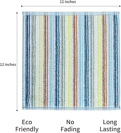 Oeleky Kitchen Dishcloths for Washing Dishes, Ultra Absorbent Dish Rags, Cotton Cleaning Cloths Pack of 8, 12x12 Inches (mix-1, 12x12 inch)