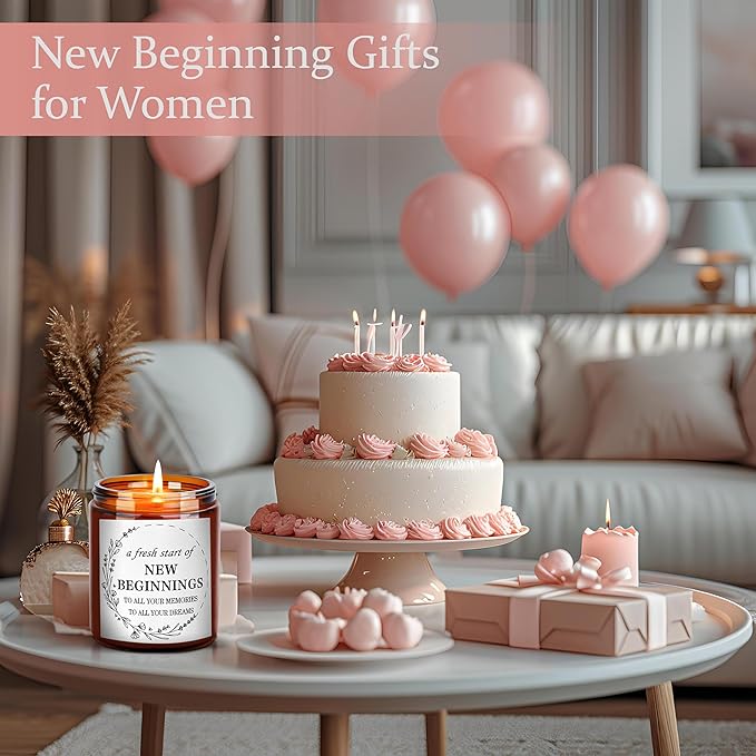 Gifts for New Beginnings - Housewarming New Home Gifts for Friends - House Warming Party Decor - Gift for Retirement, New Job, Coworker Leaving - Relaxing Candles for Women Stress Relief
