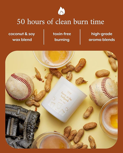 Literie NYC Inspired Scented Candle: Beers at The Ballpark - Citrus & Hops Scent, 9oz, 50 Hour Burn, Vegan Soy & Coconut Blend Candle for Home Decor, Gift for Women & Men