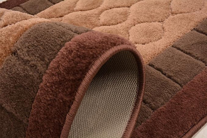 Washable Custom Size Runner Rug Trellis Circles Brown, (20 Feet Length x 26 Inch Width) Custom Cut Slip Resistant Rubber Backing Runner Rugs, Extra Long Runner Rugs for Hallways