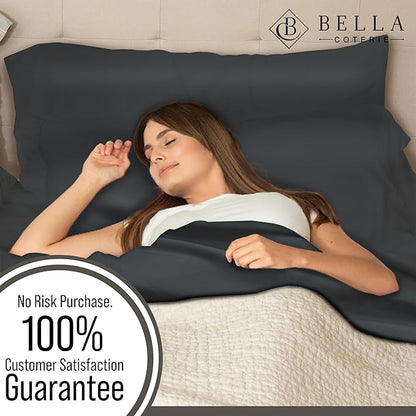 Bella Coterie Luxury Bamboo Viscose Twin XL Size Sheet Set | 100% Organically Grown | Ultra Soft | Cooling for Hot Sleepers | 18" Deep Pocket [Charcoal Grey]