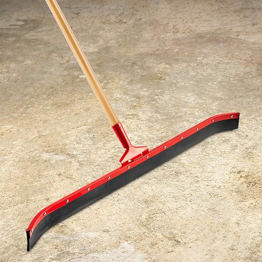 Libman Commercial 954 Heavy-Duty Curved Floor Squeegee with Wooden Handle, 36" Wide (Pack of 6), Black/Gray
