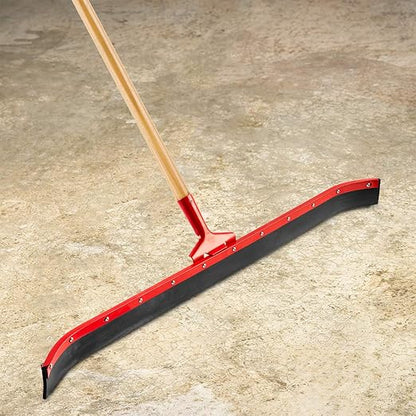 Libman Commercial 954 Heavy-Duty Curved Floor Squeegee with Wooden Handle, 36" Wide (Pack of 6), Black/Gray