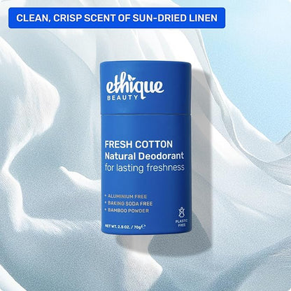 Ethique Beauty Sweet Rose Deodorant Stick for Men & Women - Aluminum-Free, Plastic-Free, Vegan, Cruelty-Free, Eco-Friendly, 2.5 oz