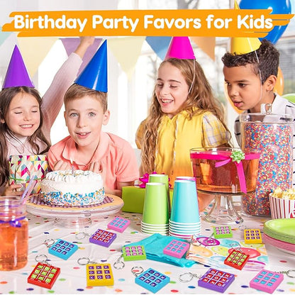 24PCS Tic Tac Toe Game Birthday Party Favors Valentines Goodie Bags Stuffers for Kids 3-5 4-8 8-12 Classroom Treasure Chest Carnival Prize Box Toys Bulk Keychain Pinata Filler Return Gift for Girl Boy