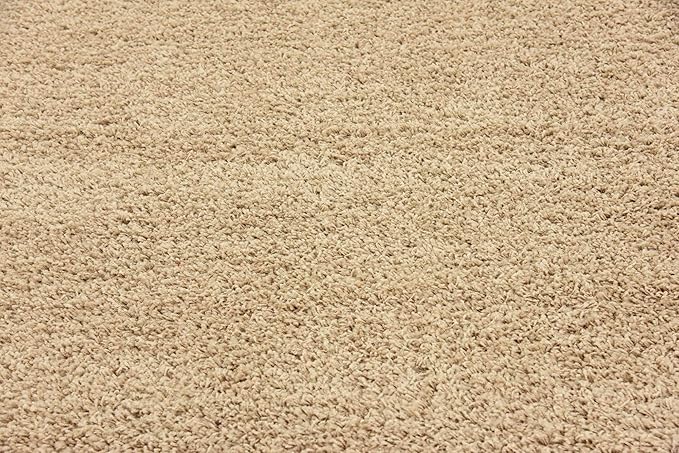 Unique Loom Solid Shag Collection Area Rug (7' 10" Square, Taupe)