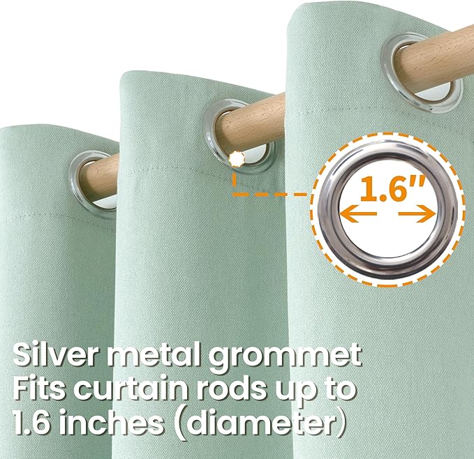 BGment Sage Green Linen Curtains 63 Inch Length 2 Panels Set No See Through, Grommet Light Filtering Textured Drapes Privacy for Bedroom Living Room Farmhouse Spring Decor, Each 52 Inch Wide