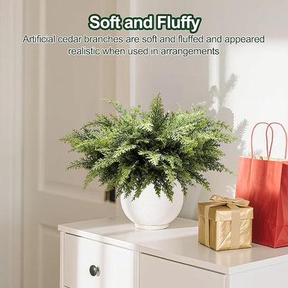 12PCS Cedar Branches for Christmas Decorations, Christmas Artificial Cedar Branches Decor Indoor