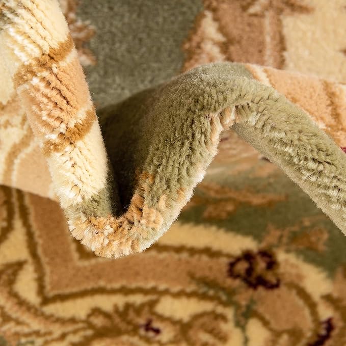 Rugs.com Chateau Collection Rug – 6 Ft Square Green Medium Rug Perfect for Living Rooms, Kitchens, Entryways