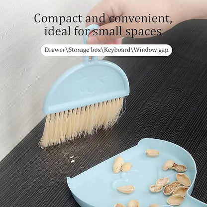 Desktop Broom and Dustpan Set with Soft Bristles, Mini Cleaning Brush for Table
